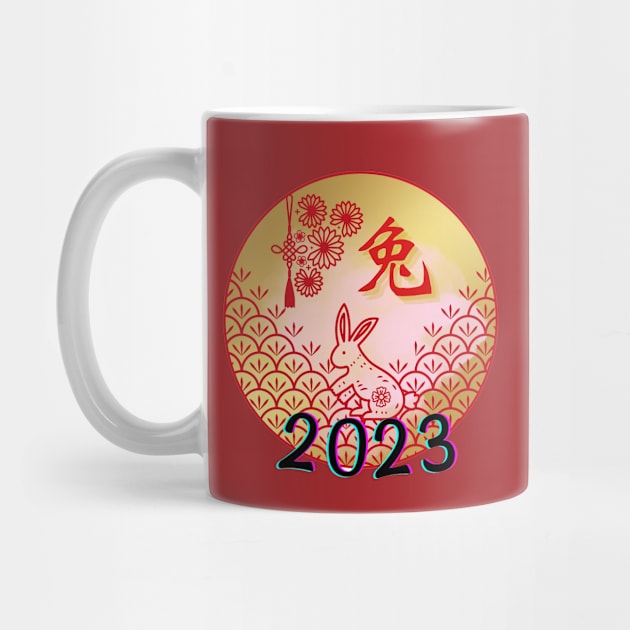 Illustration Bunny Rabbit Chinese Happy New Year 2023 Celebration Red Event by BoncArt